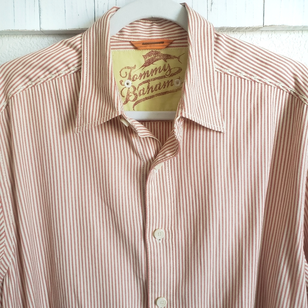 Tommy Bahama Striped Long Sleeve Button Down Shirt Medium